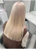 4814ブリーチ＆ダブルカラーホワイトブロンド韓国レイヤーカット