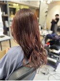 ピンクブラウン×セミロング