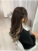 編み込みハーフツイン！