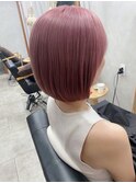 【門前仲町】トレンド　ピンクベージュカラー　ボブ