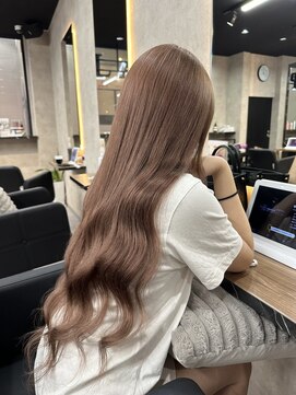 ラピス 大阪心斎橋店(Lapis) ブリーチカラー/エクステ/ピンクベージュ/レイヤーカット