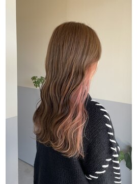 グレージュ×ピンク