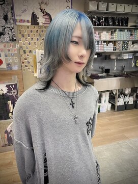 トーキョー オタクヘアー(TOKYO OTAKU HAIR) シルバー/ブルー/デザインカラー/ウルフカット