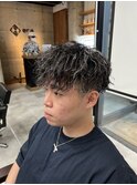 マッシュ×ホワイトメッシュ×ツイストスパイラルパーマ
