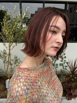 シェール(cher)&nbsp;くびれボブ×レッドブラウン 【cher西宮北口：三田】