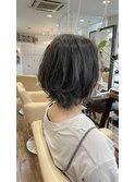 外ハネボブ  ハイライトボブ グレージュ
