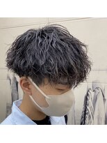 ウェーブ(WAVE)&nbsp;ショートマッシュ×波巻きパーマ/メンズパーマ/メンズカット
