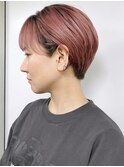 【morio原宿】耳かけショート　ヘアカラーピンク