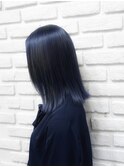 ネイビー/ブルー/レイヤーボブ/池袋