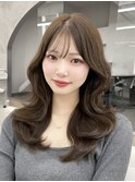 ウェーブ イメチェン 美髪 くびれヘア 暗めカラー