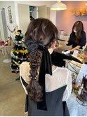 編み下ろしヘアアレンジ