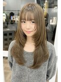 ハイレイヤー　シアーベージュ　ブリーチなしダブルカラー