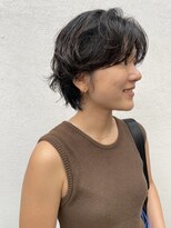30代ショートウルフ前髪パーマくせ毛風