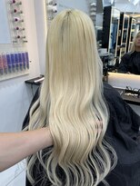 ラピス 渋谷本店(Lapis) ホワイトブロンド/シールエクステ/レイヤーカット/髪質改善