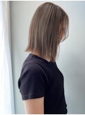 透明感ミルクティーベージュボブ｜ブリーチなし髪質改善カラー