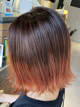 アンプヘアー 桂店(unpeu hair) 【派手すぎないオシャレ】オレンジグラデーション