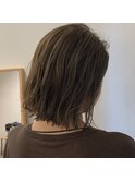 ハイライト×切りっぱなしボブ