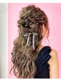 ハーフアップ 【結婚式】【ヘアセット】【イベント】