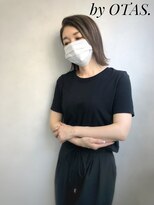 オータス(OTAS.) #白髪ぼかしハイライト#グレージュ#切りっぱなしボブ