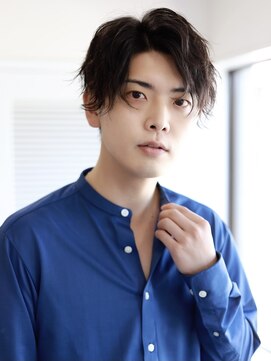 ソイクフ 高田馬場店(SOY-KUFU) MEN'S HAIR 波巻き束感マッシュパーマアッシュブラックショート