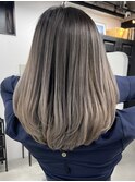 ★バレイヤージュ/前髪ピンクベージュ/インナーグレージュ/原宿