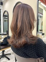 リンヘアーバイギフト 表参道(RIN hair by GIFT) レイヤーカット チョコレートブラウン 暖色 渋谷 表参道 ラテ