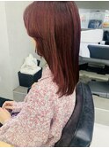 ブリーチなし！ビビッドレッドカラー　美由紀
