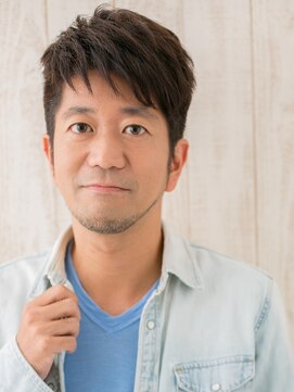 メンズヘア ビーセカンド 草加店(MENS HAIR B-2) 40代50代ダークアッシュワイルドツーブロックショートT草加