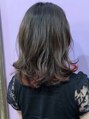 レジュール Rejouir レッドのインナーカラーがおしゃれな肩下で作るボブスタイル♪