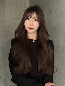 ヨーク(YOKE) ロングレイヤーフェイスレイヤーマロンベージュ韓国風巻き