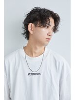メンズ サロン ドット トウキョウ 町田店(men's salon dot. tokyo)&nbsp;センターパートウルフ×波巻きツイスパMIX