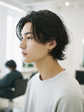 ニュアンスパーマ/フェザーパーマ/メンズカット/毛流れパーマ