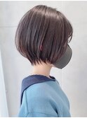 Say.くびれショート丸みショートオリーブグレー暗めカラー表参道