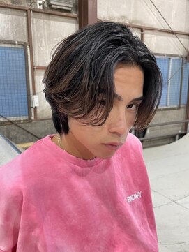 フィフス 栄(fifth) センターパートニュアンスパーマ刈り上げツーブロックメンズヘア