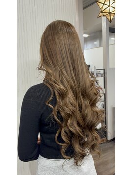 ヘアーグランデシーク(Hair Grande Seeek) ダブルカラー透明感ミルクティーベージュスーパーロング