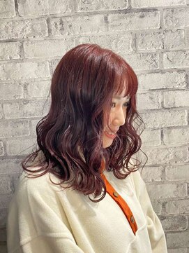 サロンジオ 本厚木(salon the O's) ピンクベージュ/ミディアムストレート/おしゃれ女子ウルフ