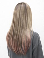 フッタ(Futta) ロングレイヤー×エンドカラーピンクベージュ