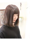 ワンレンボブ☆暗髪グレージュ