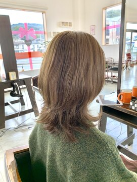 オレンジ(orange) 【orange大分賀来】大人女子ミディアムウルフレイヤースタイル