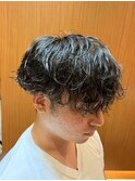 銀座　理容室　波巻きパーマ　ツーブロック