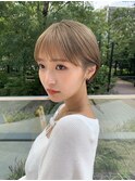 髪質改善＊丸みショートくすみグレージュ前髪＊美髪【Zina豊洲】