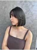 韓国風タッセルボブ×オリーブグレージュ