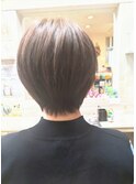 丸みショート×モーブアッシュ