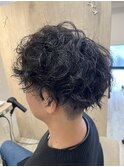 ツイストスパイラルパーマツイストパーマセンターパートウルフ