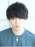 無造作マッシュショート刈り上げツーブロックソフトツイスト