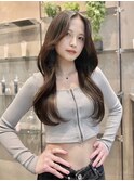 韓国風レイヤーカット縮毛矯正髪質改善オリーブグレー小顔仙台