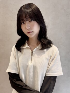 フレーム 博多店(FRAME) 重め前髪顔まわりレイヤーカット×黒髪【福岡/博多】