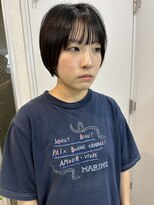トレヘアー 京都 烏丸(tRe hair)&nbsp;マッシュショート　グランマッシュ　ブルーカラー