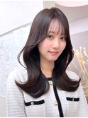 前髪/顔まわり小顔/大人レイヤー/レイヤーカット/丸顔/面長/銀座