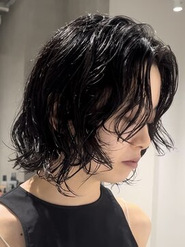 テクネ 天神大名(techne) 天神顔周りレイヤーカットミディアムボブパーマレイヤーパーマ
